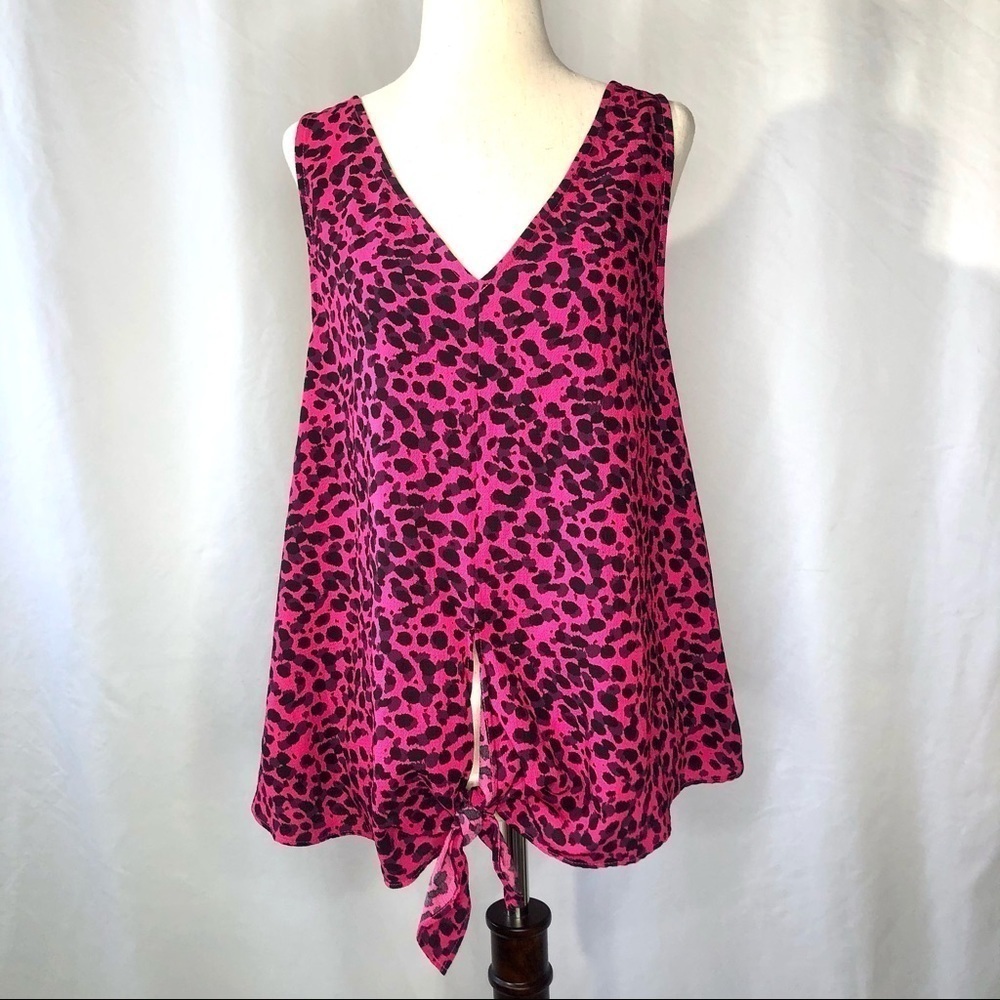 NWT Rachel Roy azaela minxy crepe tie front tank M